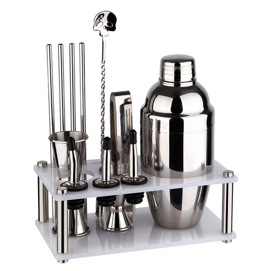 12-Piece Stainless Steel Cocktail Bar Set with Stand by HitMyNeed