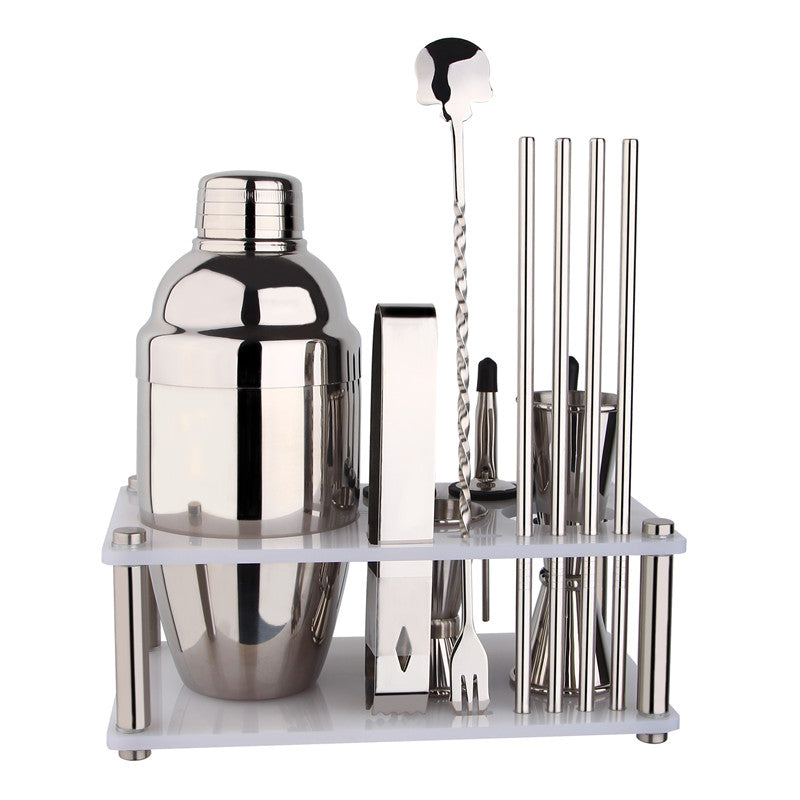 12-Piece Stainless Steel Cocktail Bar Set with Stand by HitMyNeed