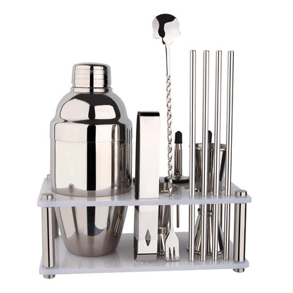 12-Piece Stainless Steel Cocktail Bar Set with Stand by HitMyNeed