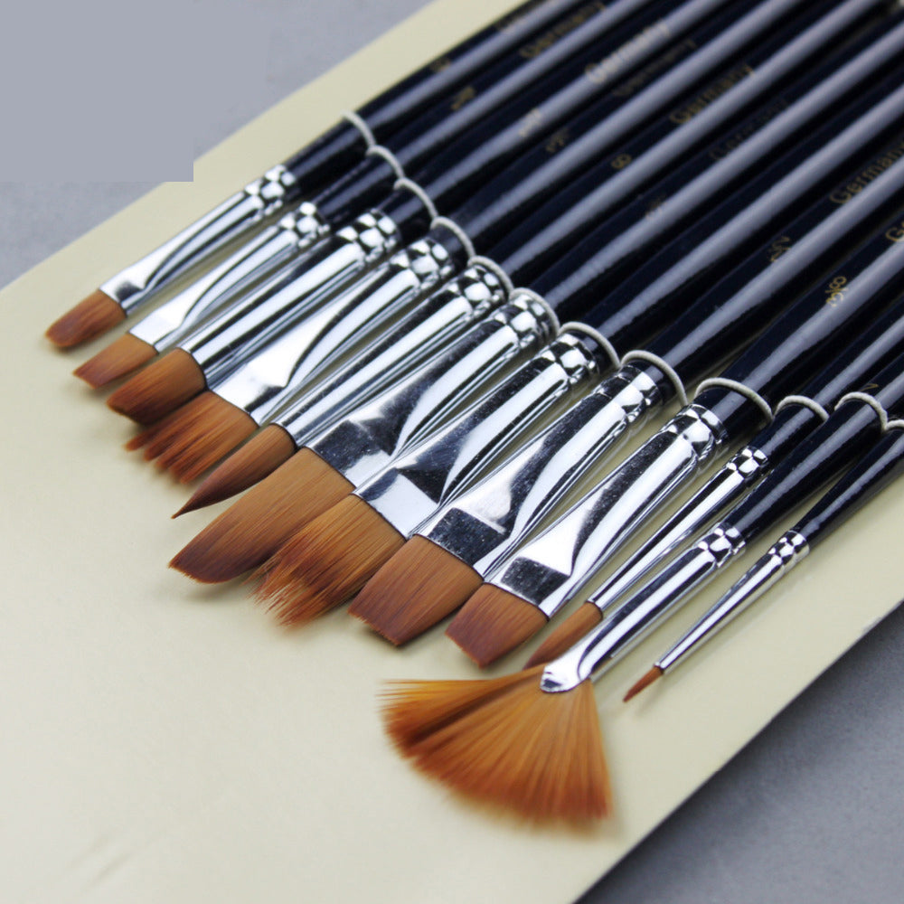 12-Piece Watercolor Brush Set for Artists by HitMyNeed