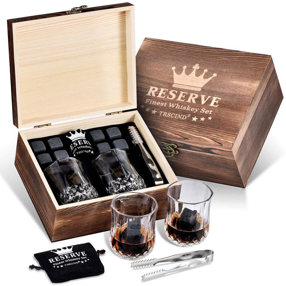 12-Piece Whiskey Glass Gift Set with Stones by HitMyNeed