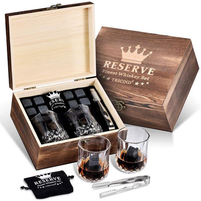 12-Piece Whiskey Glass Gift Set with Stones by HitMyNeed