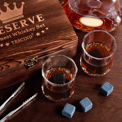 12-Piece Whiskey Glass Gift Set with Stones by HitMyNeed