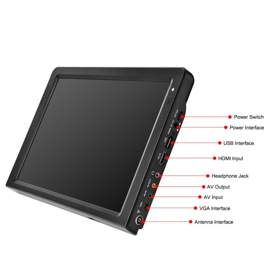 12" Portable Digital TV with LED Display & USB Media by HitMyNeed