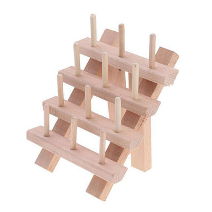 12-Slot Wooden Thread Rack Organizer Stand by HitMyNeed