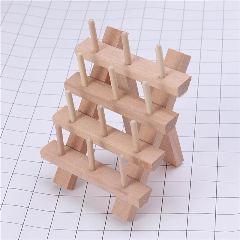 12-Slot Wooden Thread Rack Organizer Stand by HitMyNeed