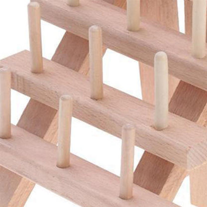 12-Slot Wooden Thread Rack Organizer Stand by HitMyNeed