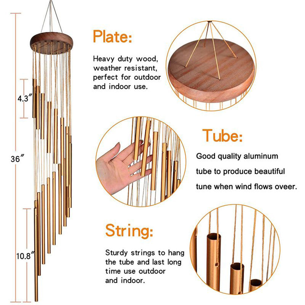 12-Tube Aluminum Wind Chime for Garden & Balcony by HitMyNeed