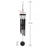12-Tube Aluminum Wind Chime for Garden & Balcony black-tube by HitMyNeed