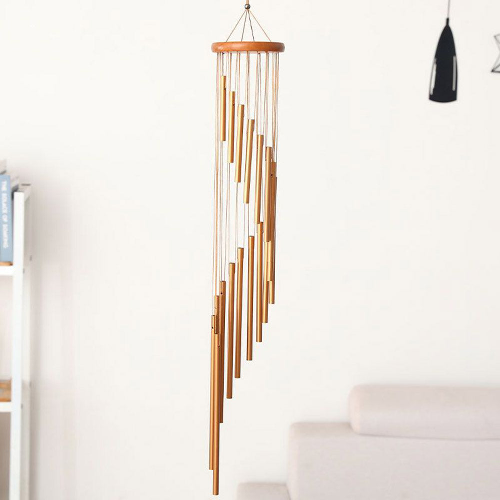 12-Tube Aluminum Wind Chime for Garden & Balcony gold by HitMyNeed