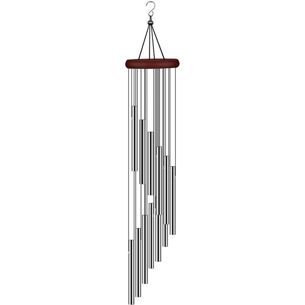 12-Tube Aluminum Wind Chime for Garden & Balcony silver by HitMyNeed