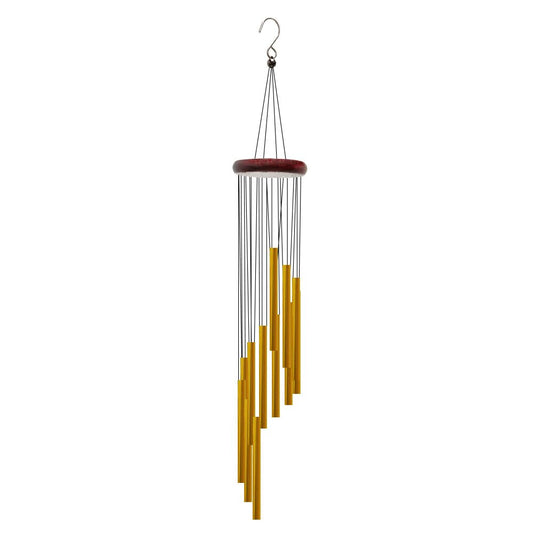 12-Tube Gold & Silver Wind Chimes for Outdoor Use gold-red-wood by HitMyNeed