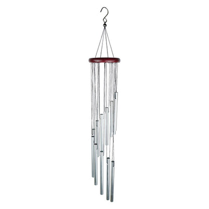 12-Tube Gold & Silver Wind Chimes for Outdoor Use sliver-red-wood by HitMyNeed