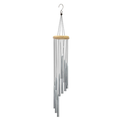 12-Tube Gold & Silver Wind Chimes for Outdoor Use sliver-white-wood by HitMyNeed