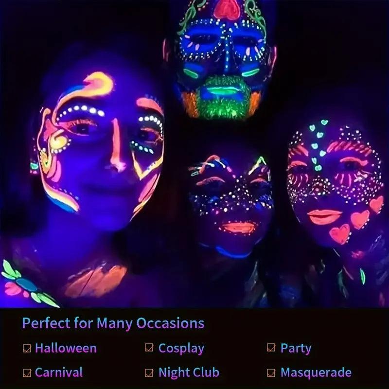 12 UV Neon Glow Face Paint Crayon Sticks by HitMyNeed