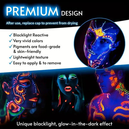 12 UV Neon Glow Face Paint Crayon Sticks by HitMyNeed