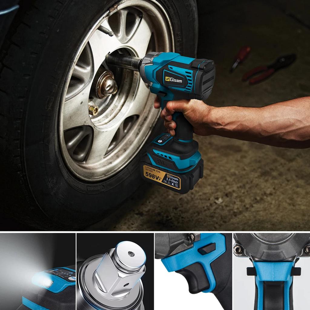 1200Nm Brushless 1/2" Cordless Impact Wrench by HitMyNeed