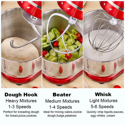 1200W 6L Stand Mixer with Quiet DC Motor, 6-Speed by HitMyNeed