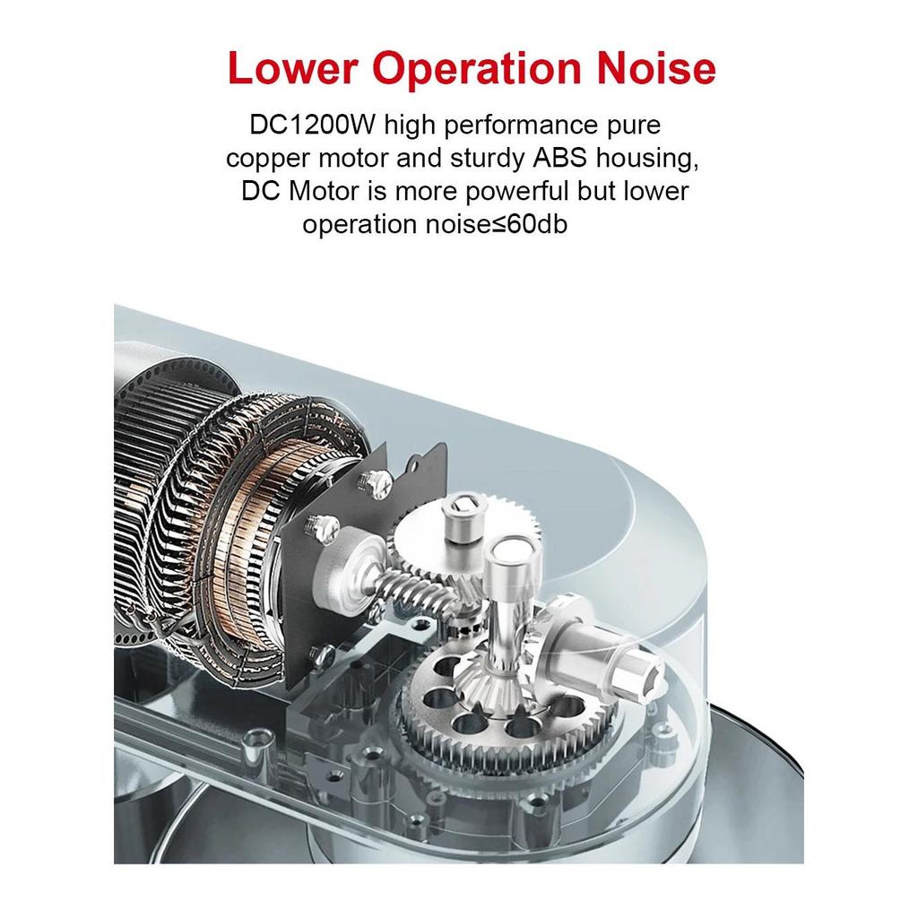 1200W 6L Stand Mixer with Quiet DC Motor, 6-Speed by HitMyNeed