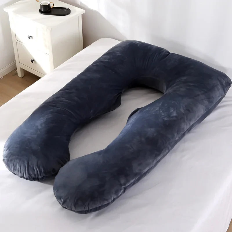 120x70cm Maternity Pregnancy Pillow with Nursing Support black by HitMyNeed