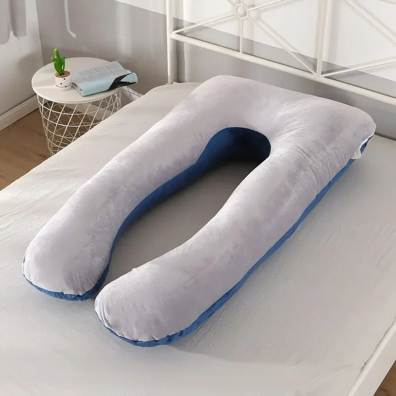 120x70cm Maternity Pregnancy Pillow with Nursing Support blue-grey by HitMyNeed