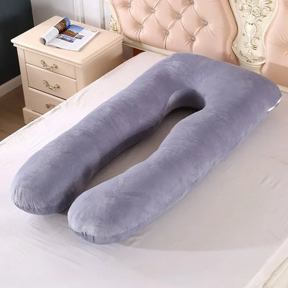 120x70cm Maternity Pregnancy Pillow with Nursing Support grey by HitMyNeed