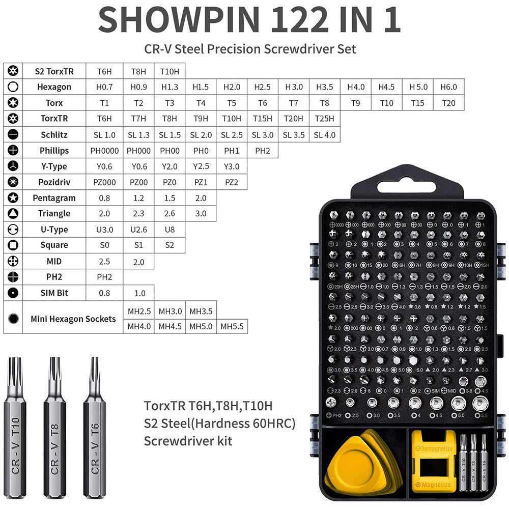 122-in-1 Magnetic Computer & Laptop Repair Kit by HitMyNeed