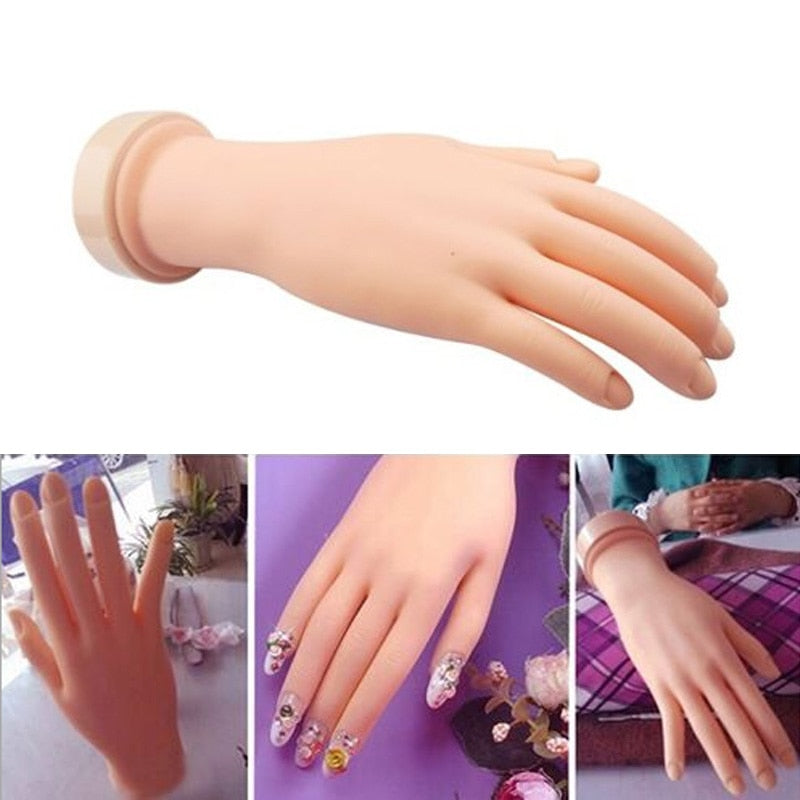 Silicone Mannequin Practice Hand for Nail Training