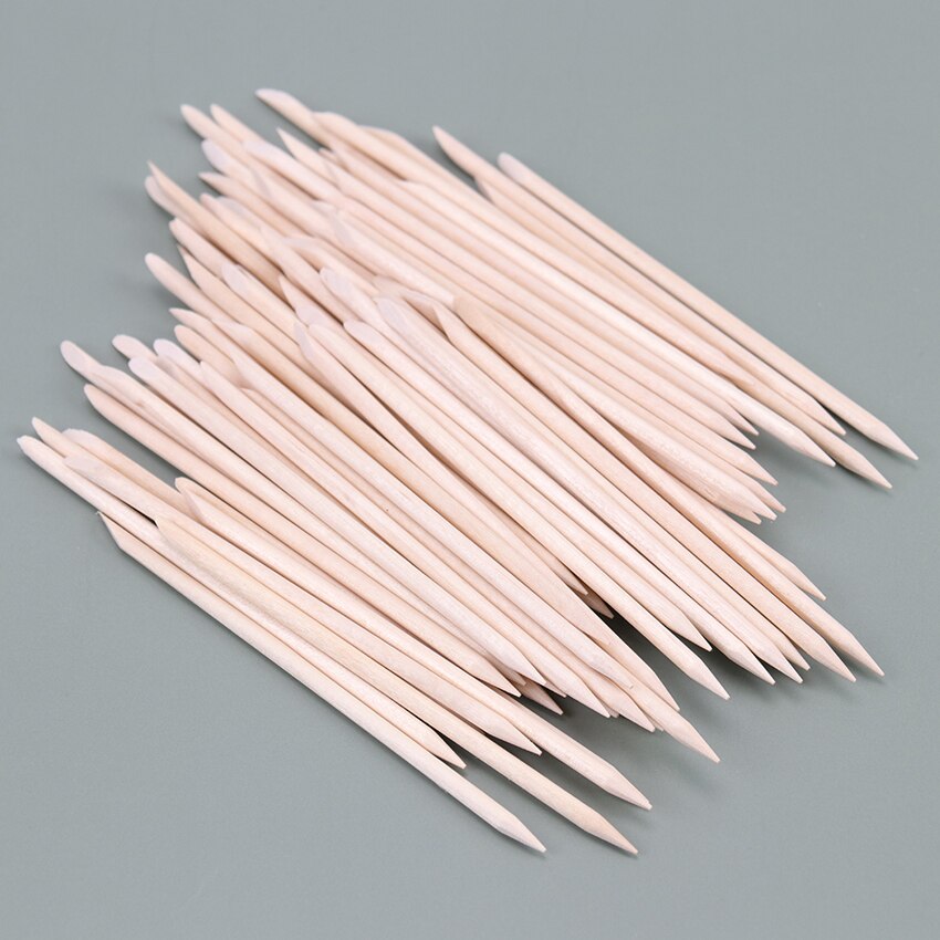 Natural Wooden Cuticle Sticks 100 Pack