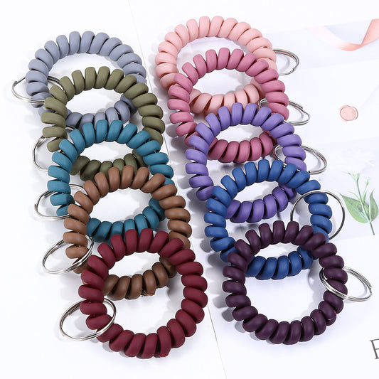 Stretchable Wrist Coil Keychain Set (10 Pack)