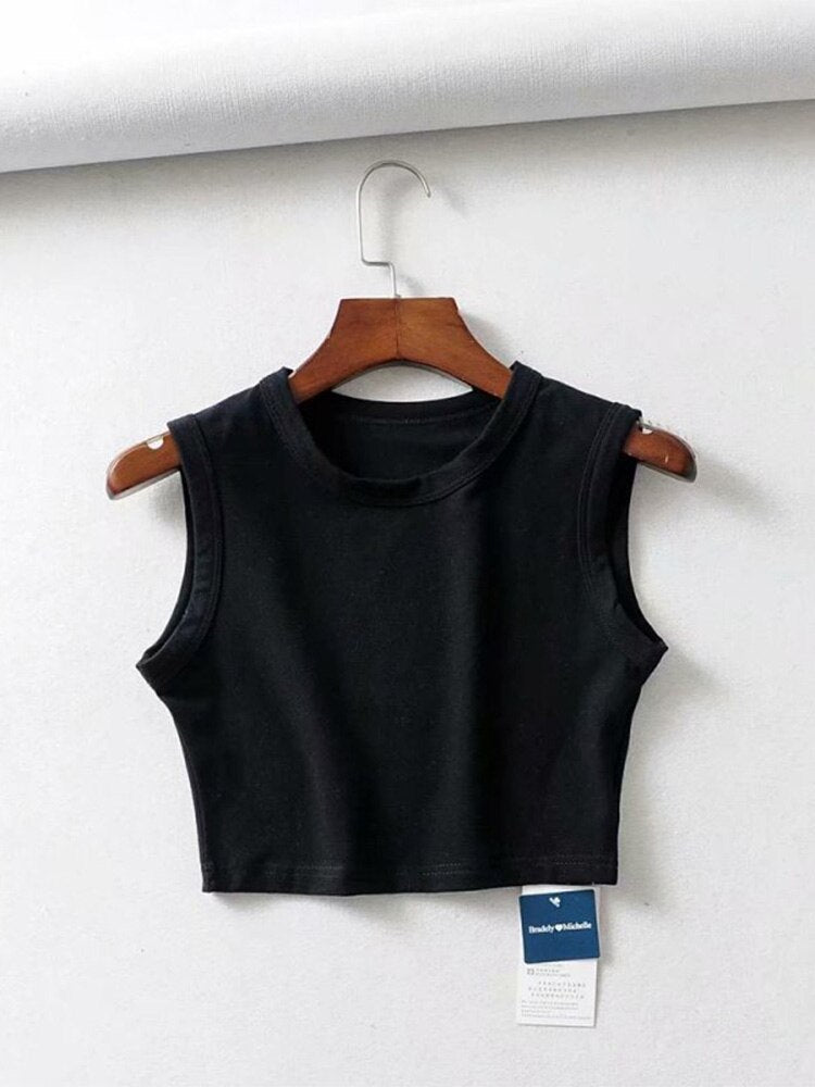 Women's Sleeveless Stretch Crop Top