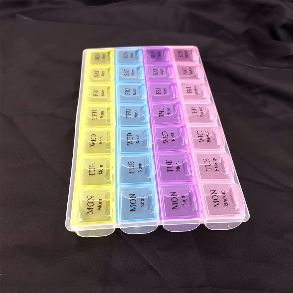 7 Day Pill Organizer with 4 Daily Compartments