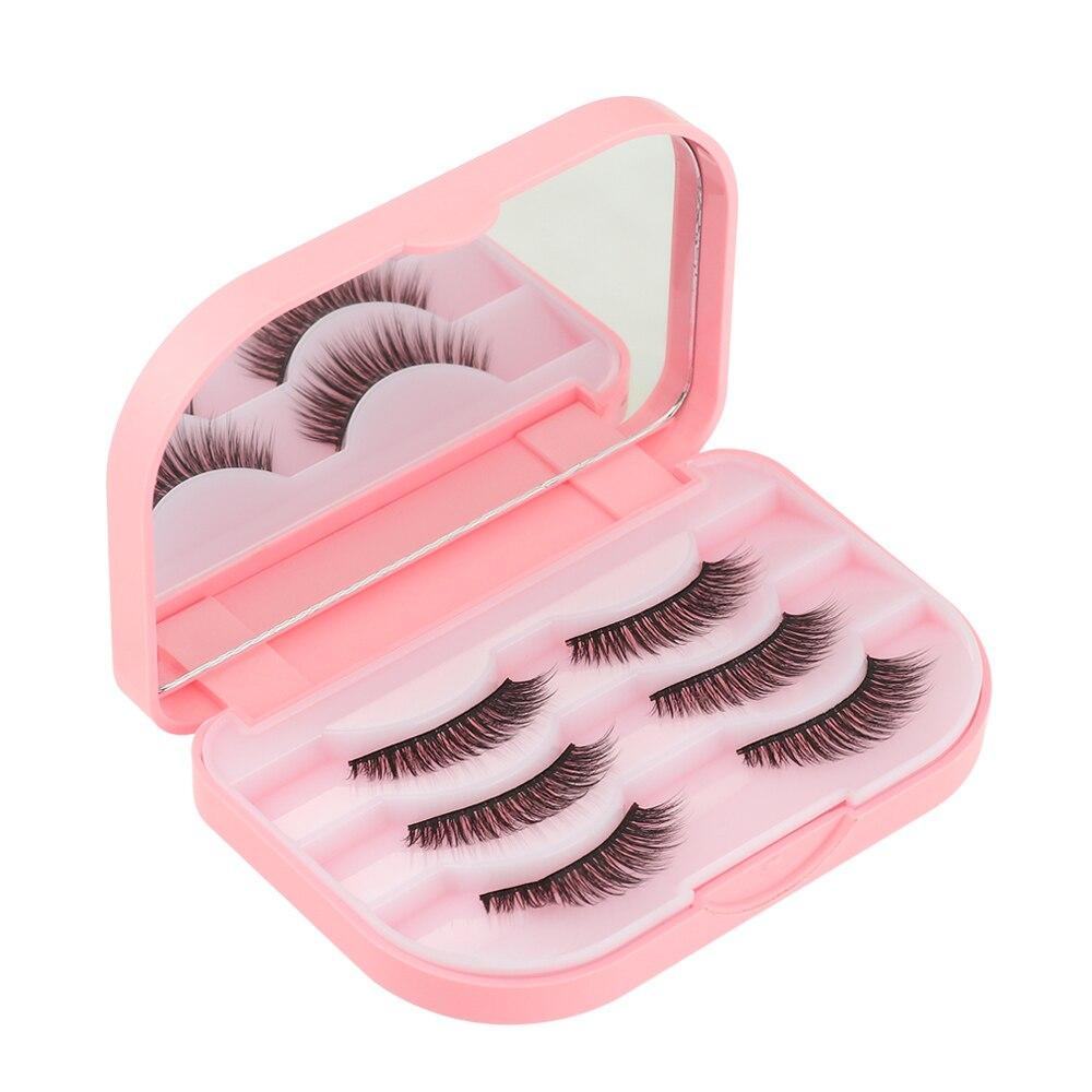 False Eyelash Case with Mirror - Holds 3 Pairs