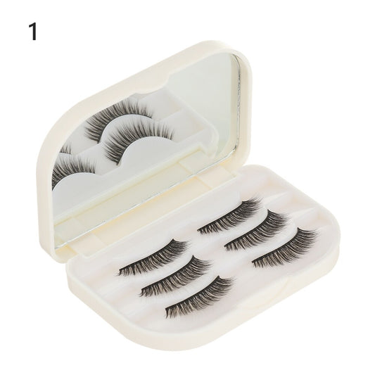False Eyelash Case with Mirror - Holds 3 Pairs
