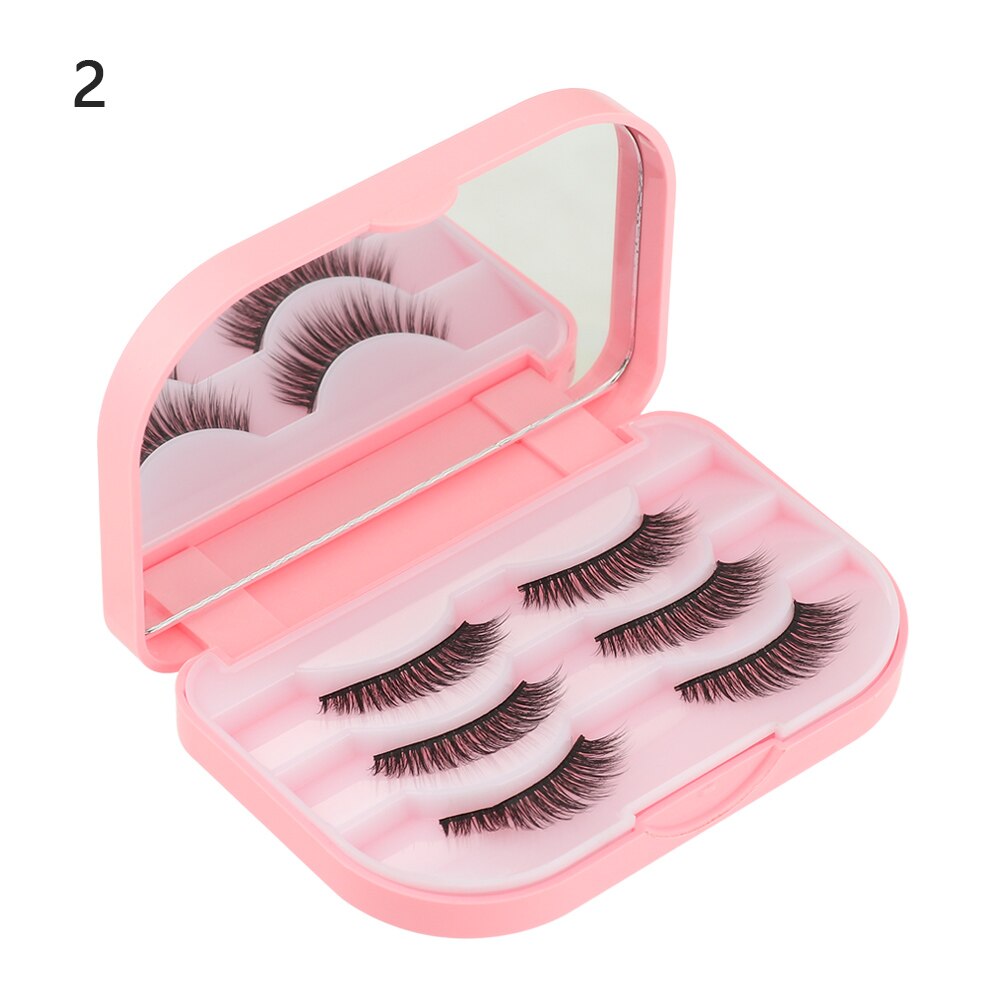 False Eyelash Case with Mirror - Holds 3 Pairs