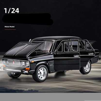 1/24 Diecast Classic Police Car Model Alloy Toy black by HitMyNeed