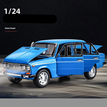 1/24 Diecast Classic Police Car Model Alloy Toy blue by HitMyNeed