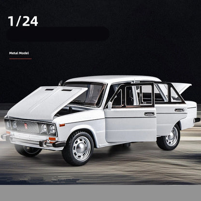 1/24 Diecast Classic Police Car Model Alloy Toy white by HitMyNeed