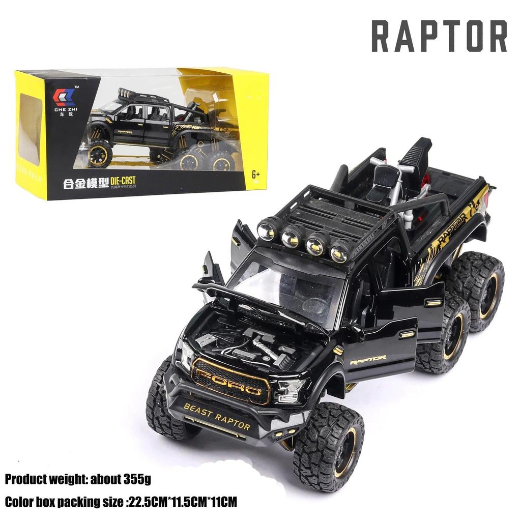 1:24 Diecast Raptor Off-Road Alloy Model Car black-with-box by HitMyNeed