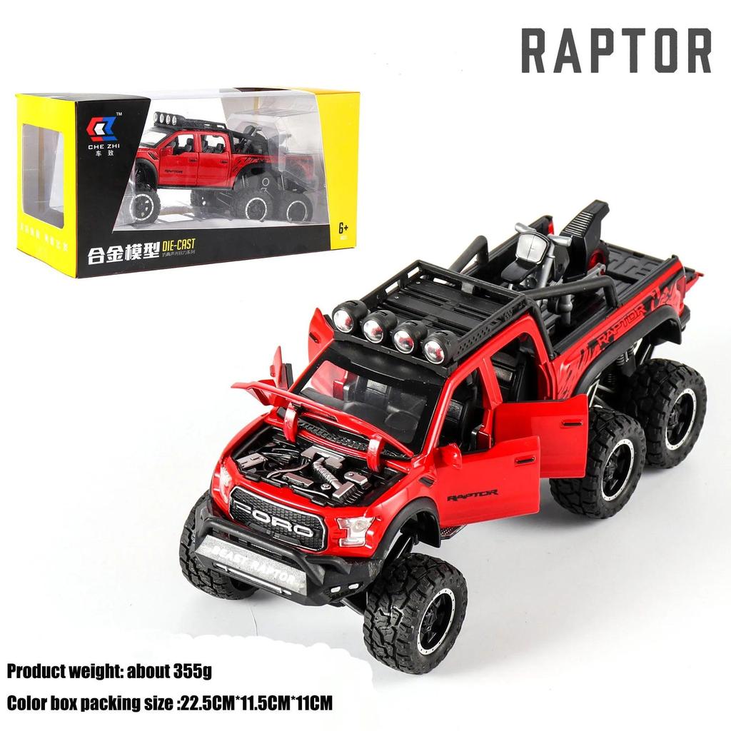 1:24 Diecast Raptor Off-Road Alloy Model Car red-with-box by HitMyNeed