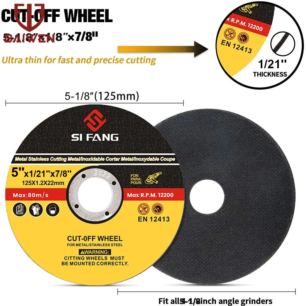 125mm Metal Cutting Discs for Angle Grinders, 5-50-Pack by HitMyNeed
