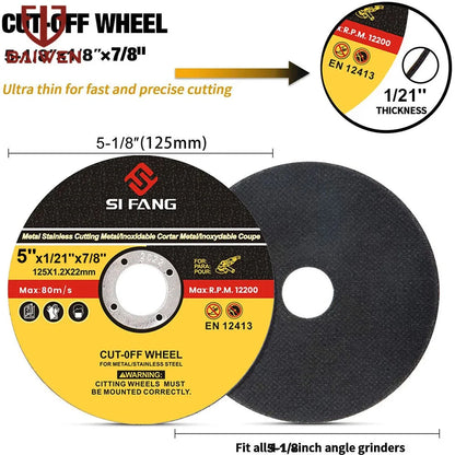 125mm Metal Cutting Discs for Angle Grinders, 5-50-Pack by HitMyNeed