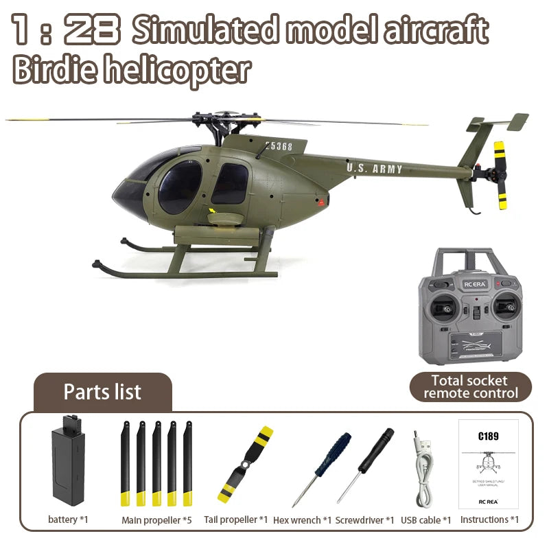 1:28 RC MD500 Brushless Helicopter with 6-Axis Gyro green by HitMyNeed