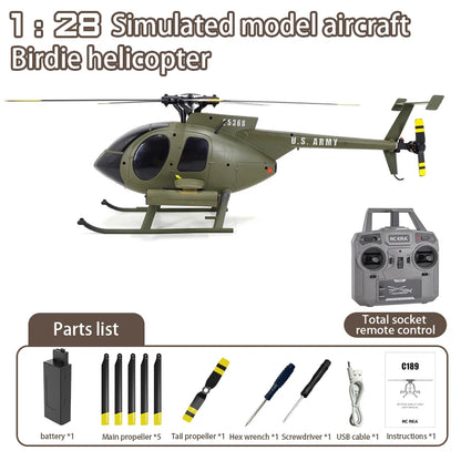 1:28 RC MD500 Brushless Helicopter with 6-Axis Gyro green by HitMyNeed
