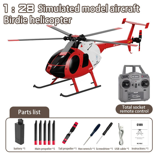 1:28 RC MD500 Brushless Helicopter with 6-Axis Gyro red by HitMyNeed