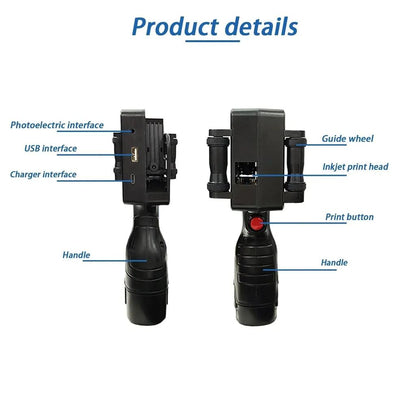 12.7mm Handheld Inkjet Printer for QR, Text & Logos by HitMyNeed