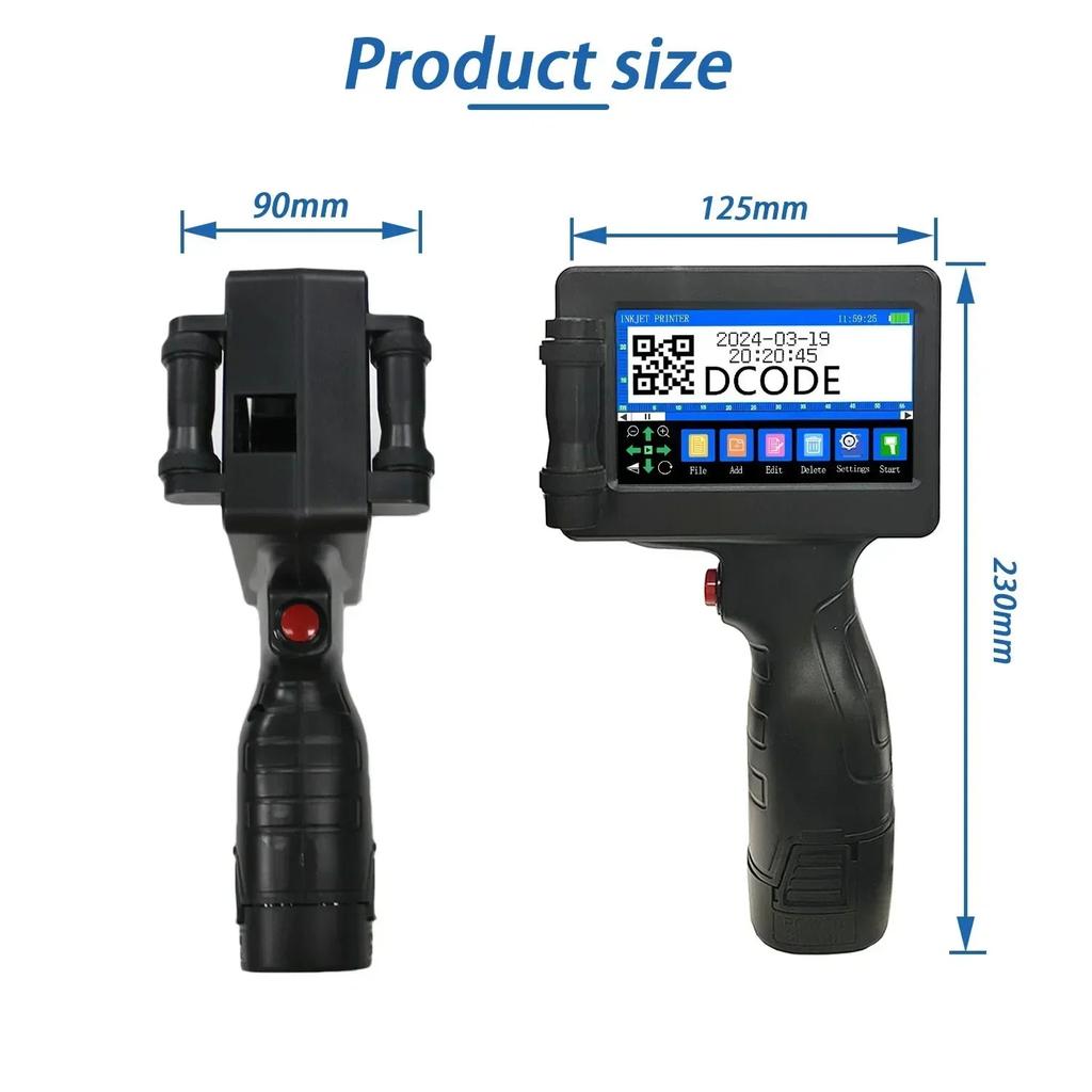 12.7mm Handheld Inkjet Printer for QR, Text & Logos by HitMyNeed
