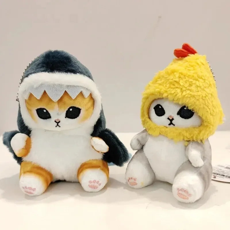 12cm Cute Shark Cat Fried Shrimp Plush Pendant by HitMyNeed