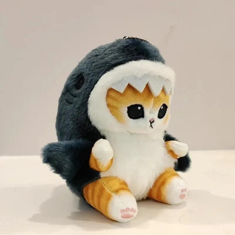 12cm Cute Shark Cat Fried Shrimp Plush Pendant by HitMyNeed