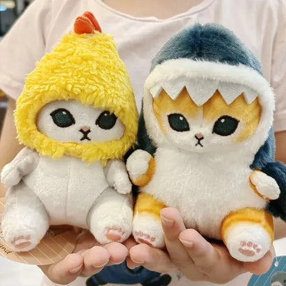 12cm Cute Shark Cat Fried Shrimp Plush Pendant by HitMyNeed